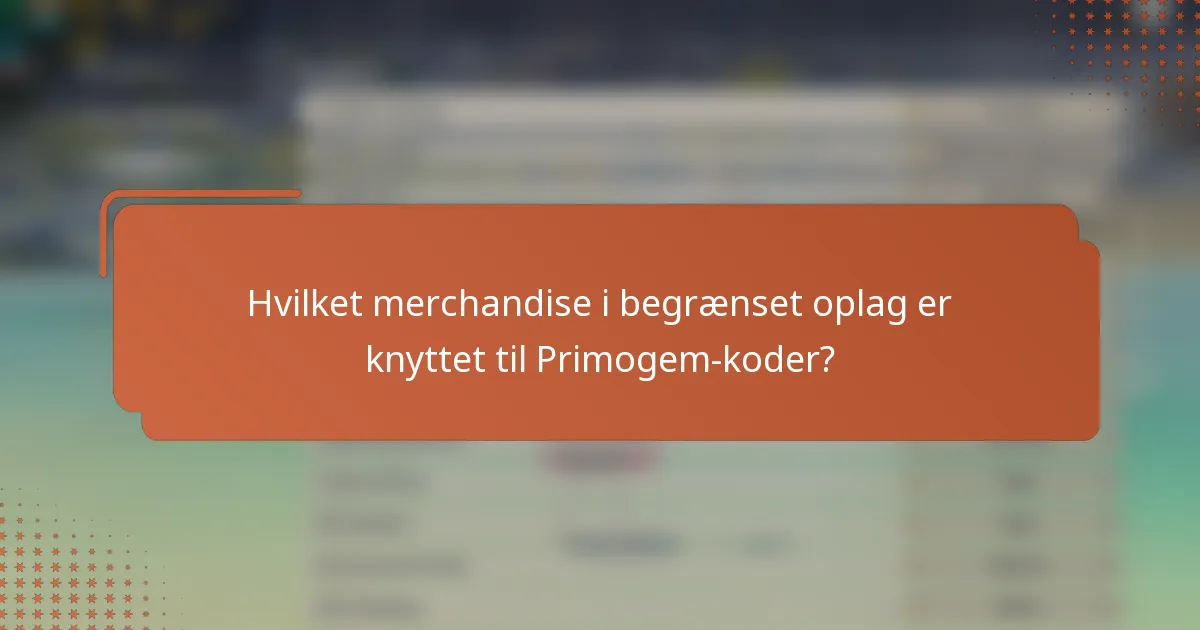 Hvilket merchandise i begrænset oplag er knyttet til Primogem-koder?