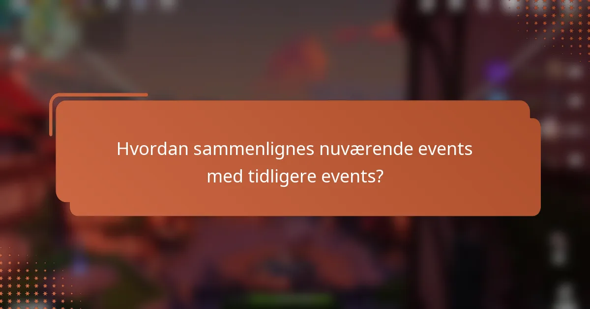 Hvordan sammenlignes nuværende events med tidligere events?